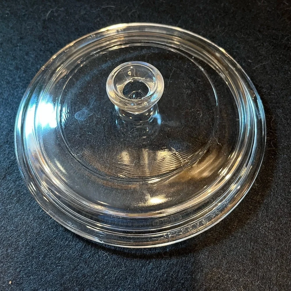 P81C PYREX Clear Glass Round Replacement LID ONLY w knob handle
